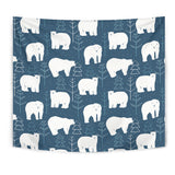 Polar Bear Mother Her Child Pattern Wall Tapestry