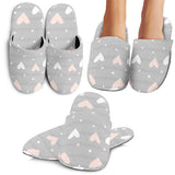 Heart Pattern Gray Background Slippers