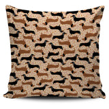 Dachshund Floral Background Pillow Cover