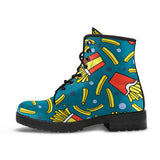 French Fries Red Paper Box Pattern Leather Boots