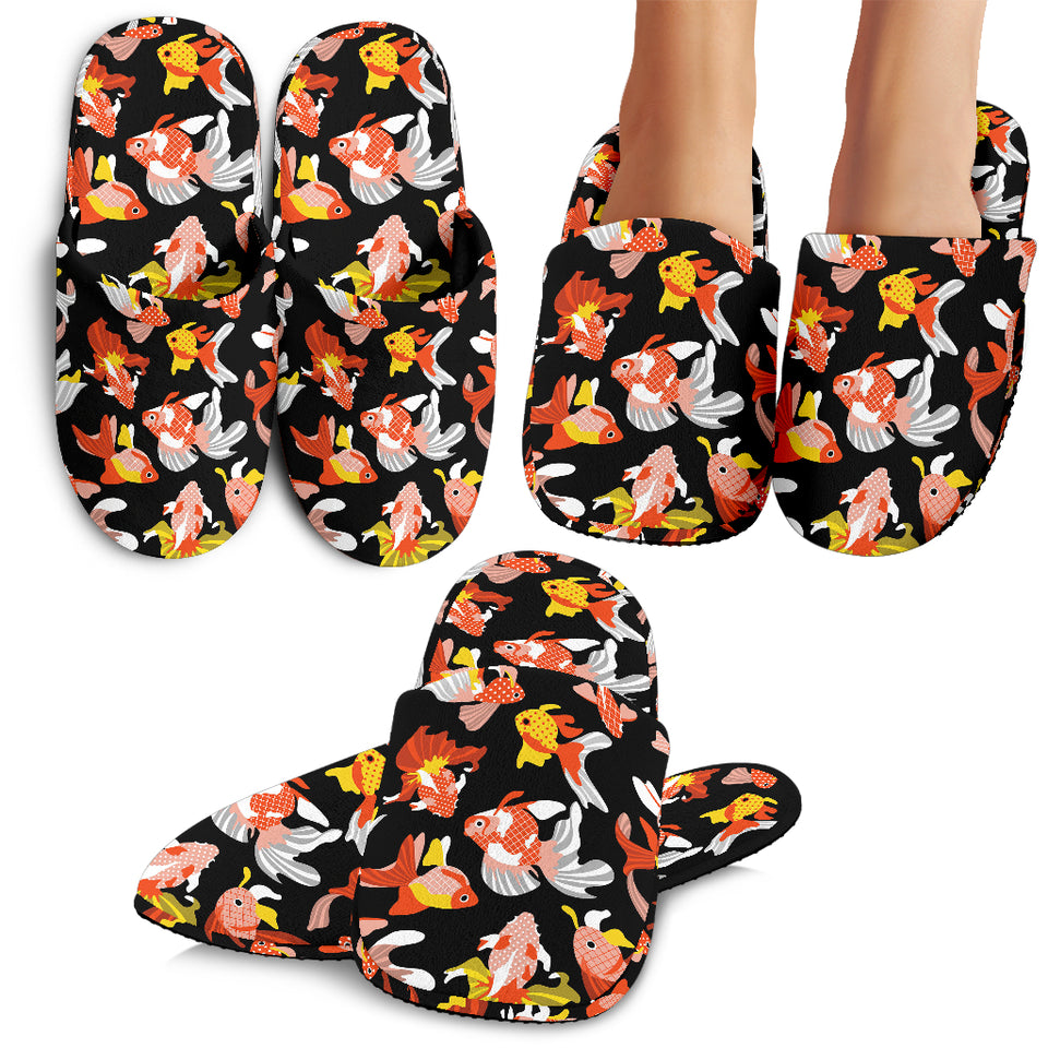 Goldfish Pattern Print Design 03 Slippers