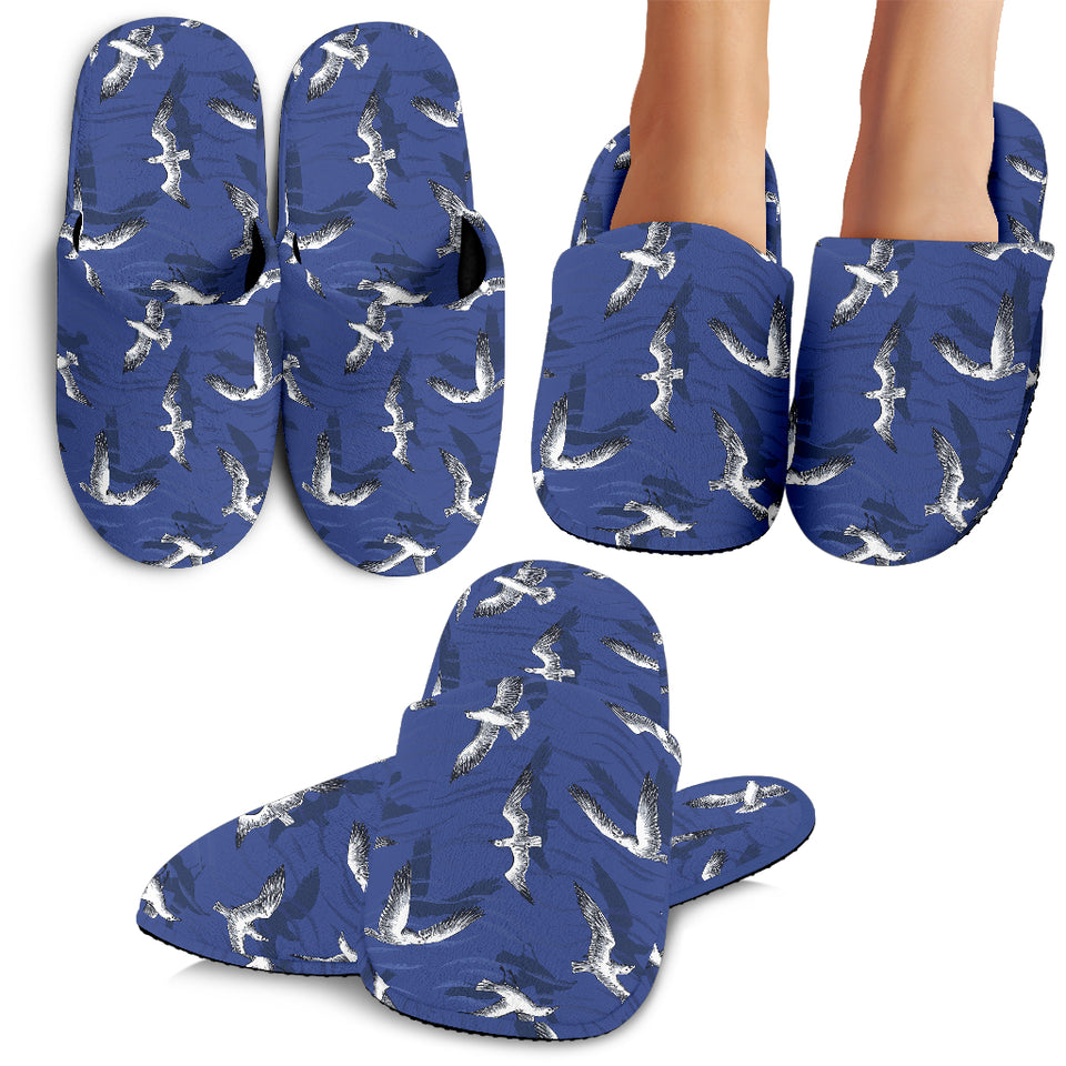 Seagull Pattern Print Design 03 Slippers