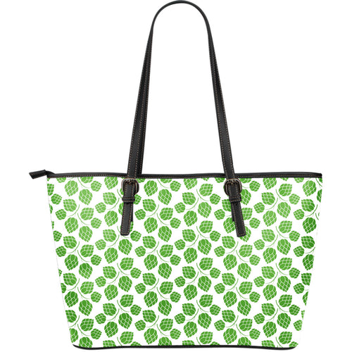 Hop Pattern Background Large Leather Tote Bag