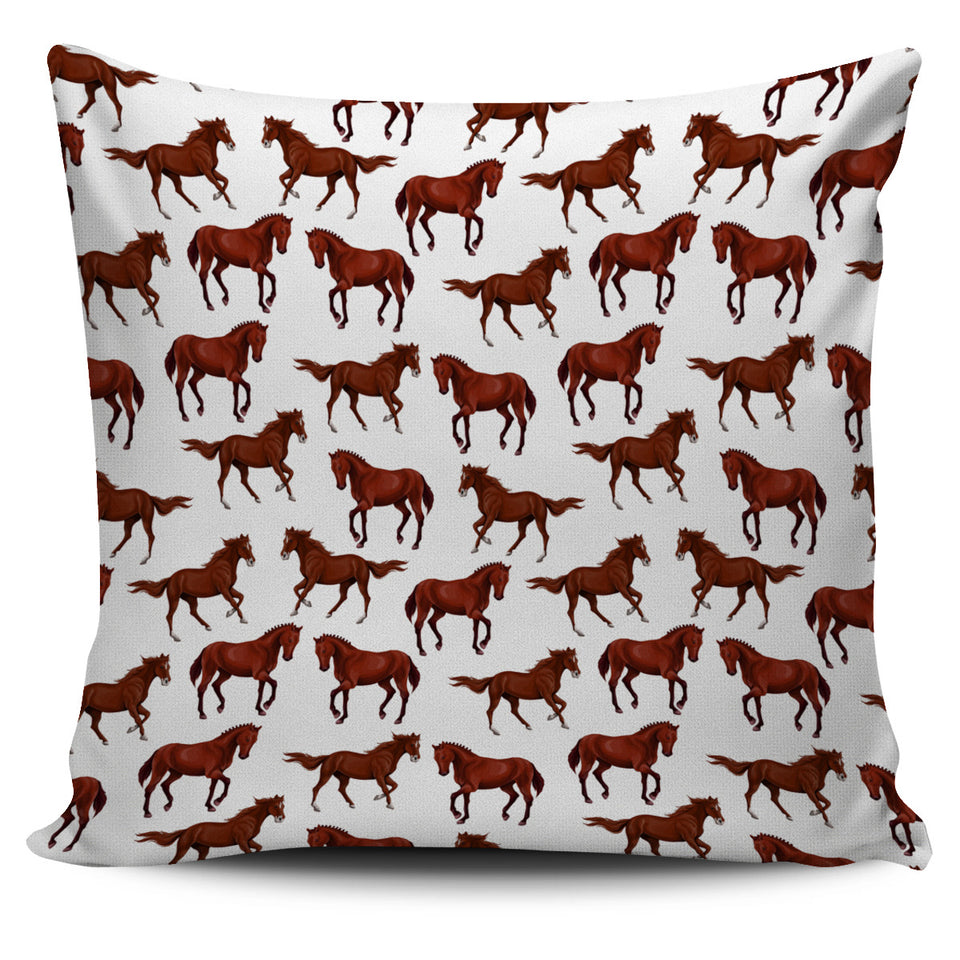 Horses Running Pattern Background Pillow Cover