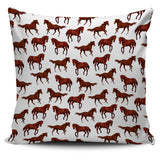 Horses Running Pattern Background Pillow Cover
