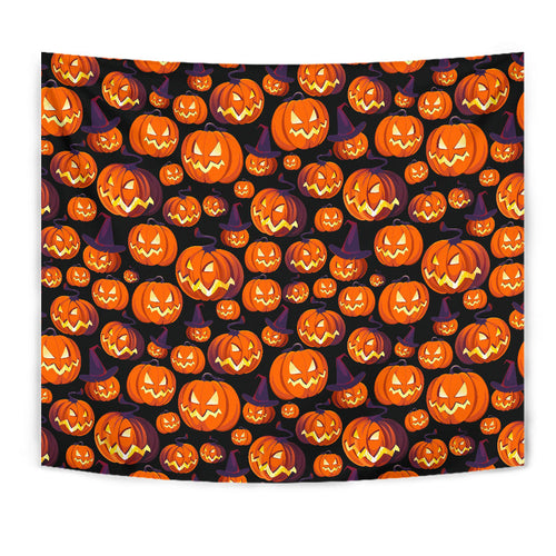 Halloween Pumpkin Pattern Wall Tapestry