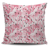 Pink Flamingos Pattern Background Pillow Cover