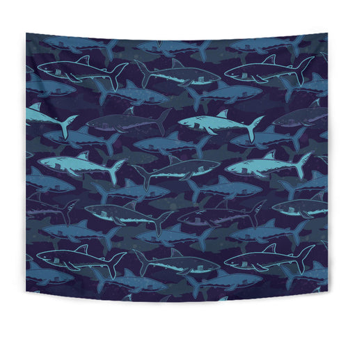 Shark Pattern Wall Tapestry
