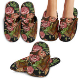 Horse Head Wild Roses Pattern Slippers