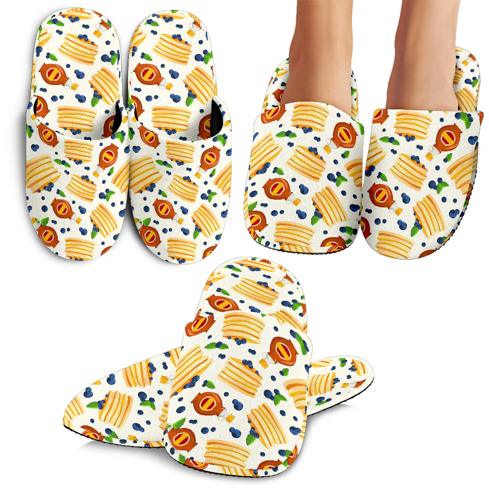 Pancake Pattern Print Design 02 Slippers