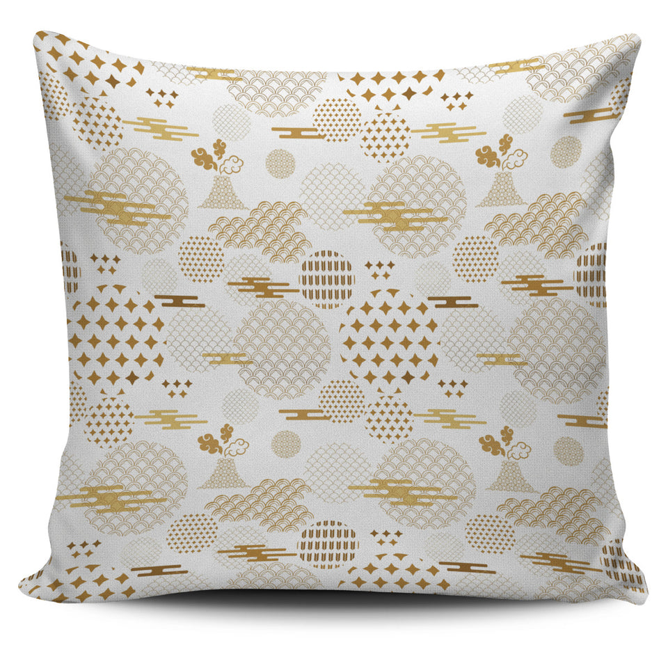 Beautiful Gold Japanese Pattern Pillow Cover