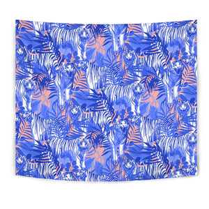 White Bengal Tigers Pattern Wall Tapestry