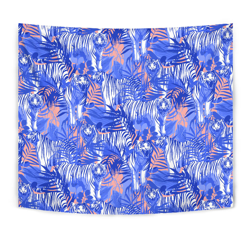 White Bengal Tigers Pattern Wall Tapestry