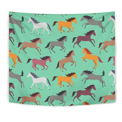 Colorful Horses Pattern Wall Tapestry