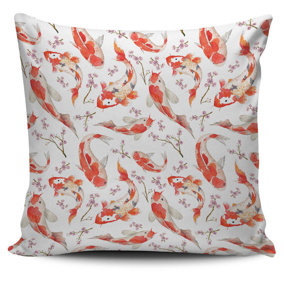 Watercolor Koi Fish Carp Fish Pattern Pillow Cover