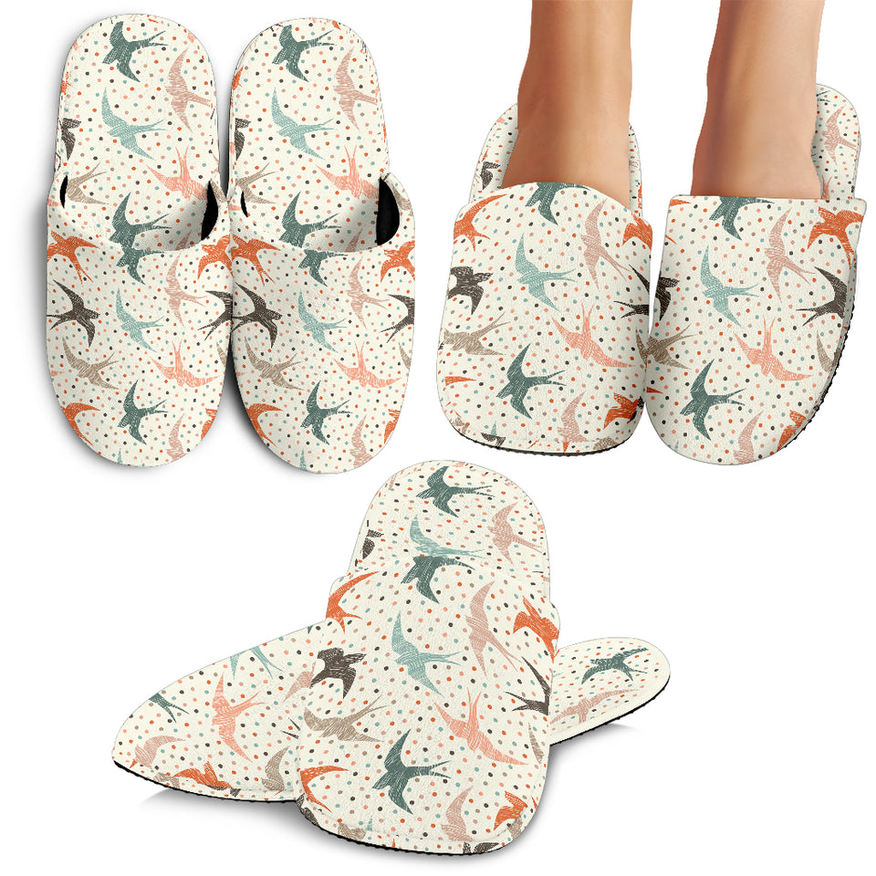 Swallow Pattern Print Design 02 Slippers