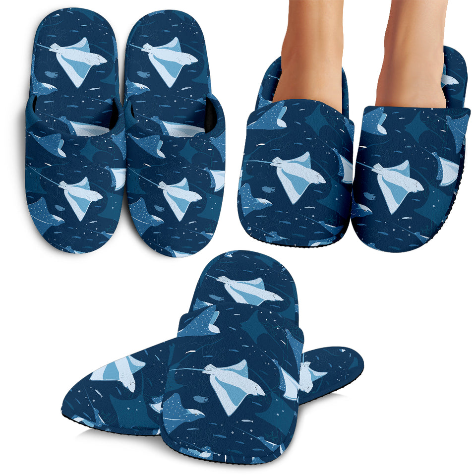 Stingray Pattern Print Design 04 Slippers