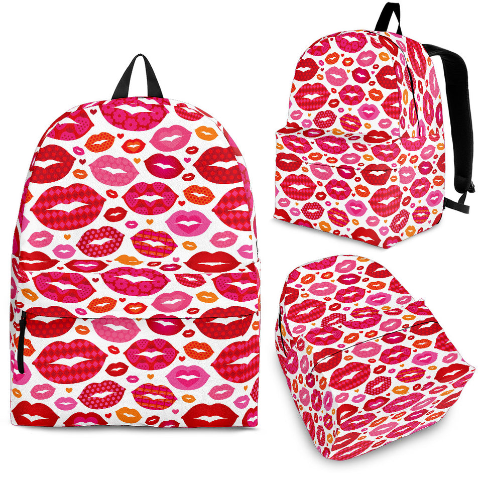 Lips Pattern Print Design 01 Backpack