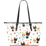 Cute Chihuahua Dog Pattern Large Leather Tote Bag