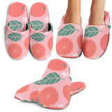 Grapefruit Leaves Flower Pink Background Slippers