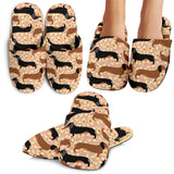 Dachshund Floral Background Slippers