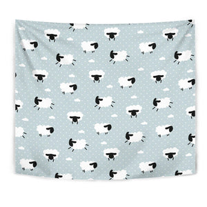 Sheep Polka Dot Cloud Pattern Wall Tapestry