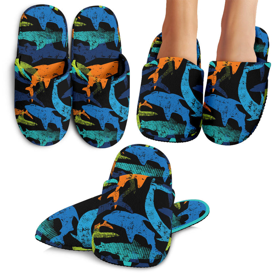 Colorful Shark Slippers