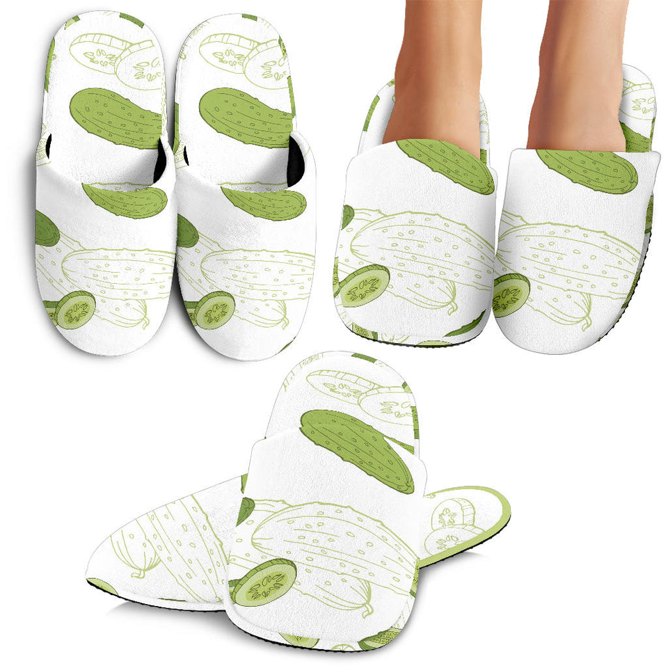 Cucumber Sketch Pattern Slippers