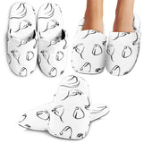 Garlic Pattern Black White Slippers