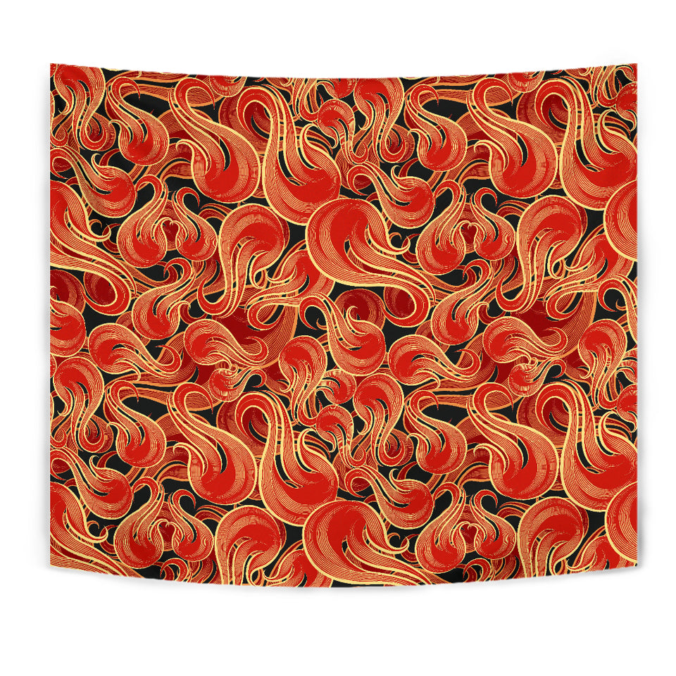 Fire Flame Pattern Wall Tapestry