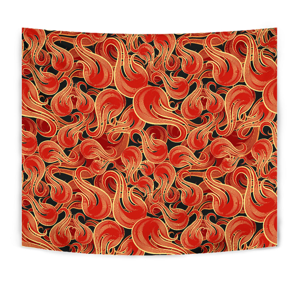 Fire Flame Pattern Wall Tapestry