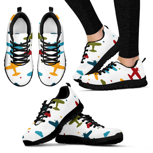 Airplane Star Cloud Colorful Women'S Sneaker Shoes