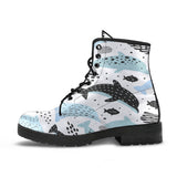 Cute Dolphins Childish Style Pattern Leather Boots