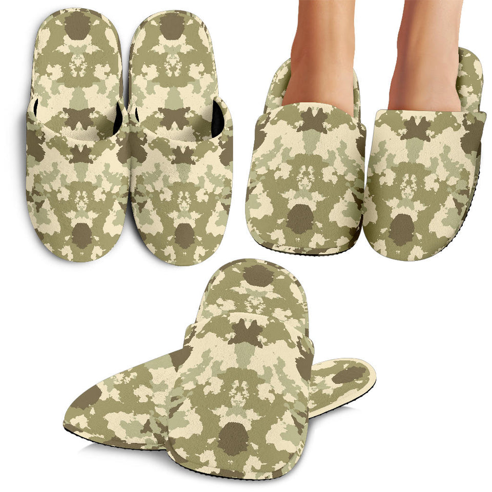 Light Green Camo Camouflage Pattern Slippers