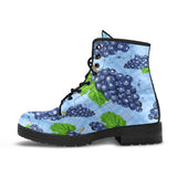 Watercolor Grape Pattern Leather Boots