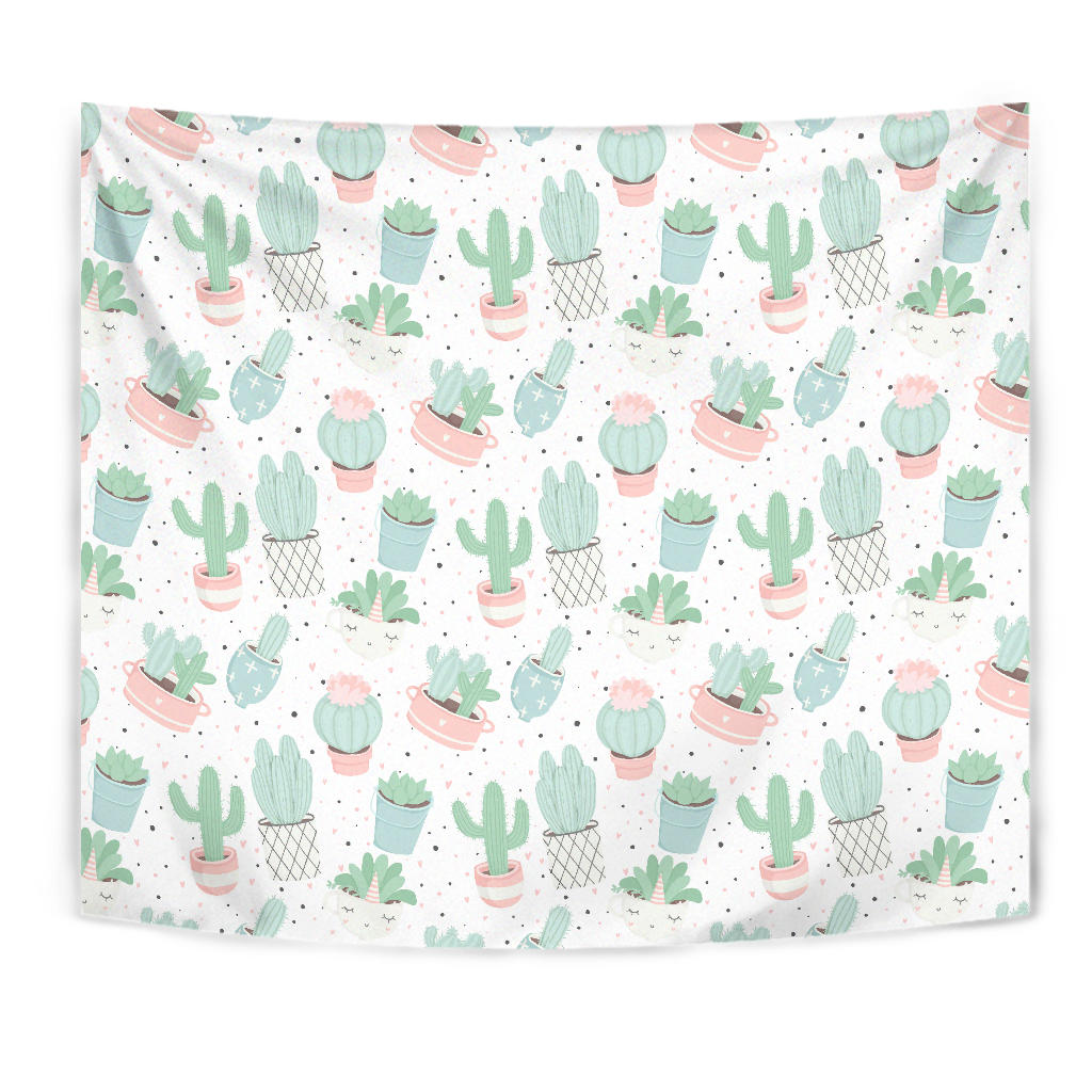 Pastel Colorcactus Pattern Copy Wall Tapestry