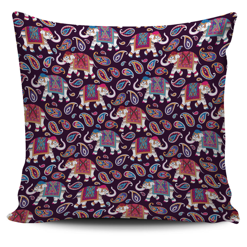 Elephant Indian Style Ornament Pattern Pillow Cover