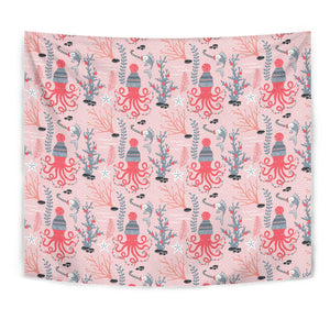 Octopus Winter Hat Garland Fish Candy Seaweed Coral Starfish Wall Tapestry