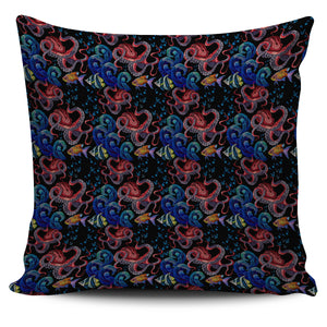 Octopus Sea Wave Tropical Fishe Pattern Pillow Cover