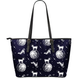 Chihuahua Space Helmet Astronaut Pattern Large Leather Tote Bag