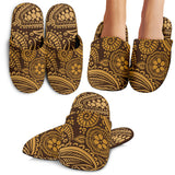 Cocoa Beans Tribal Polynesian Pattern Background Slippers