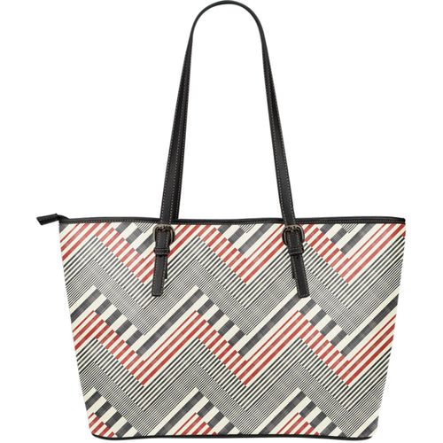 Zigzag Chevron Striped Pattern Large Leather Tote Bag