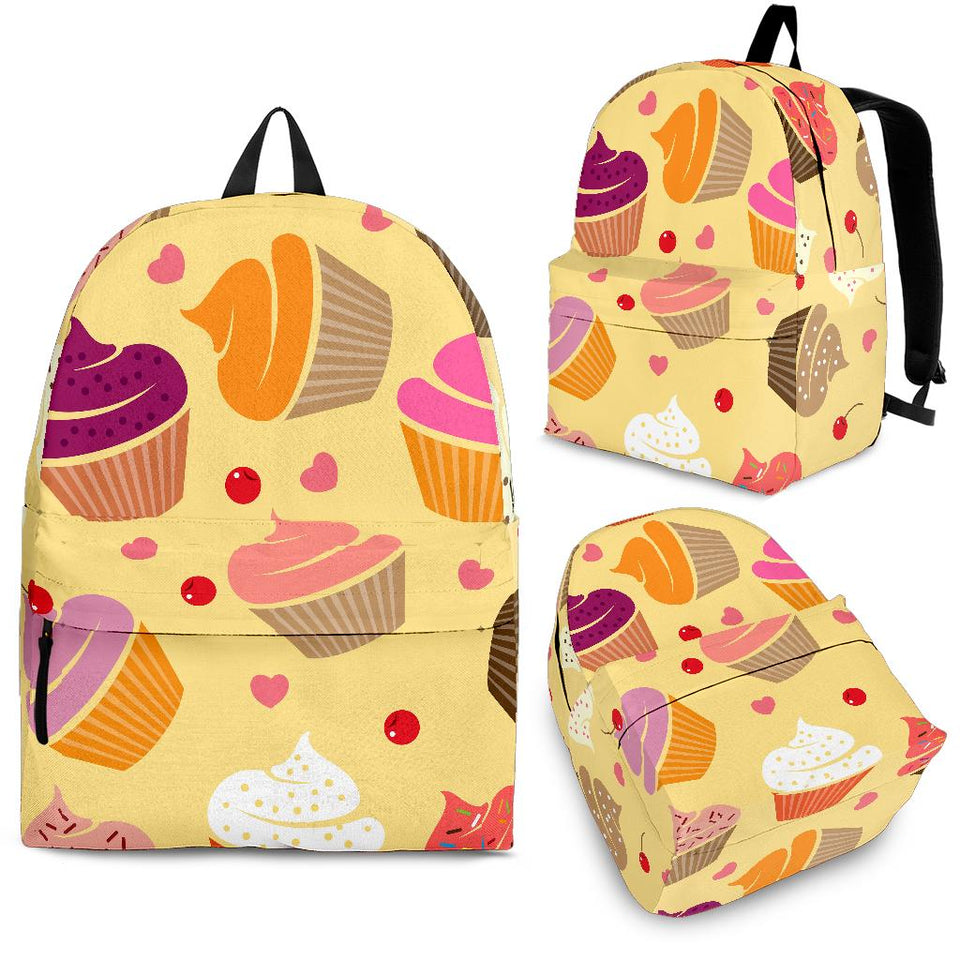 Cake Cupcake Heart Cherry Pattern Backpack