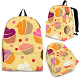 Cake Cupcake Heart Cherry Pattern Backpack