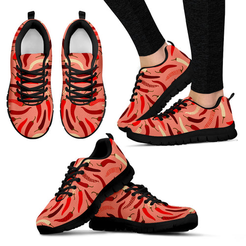 Beautiful Chili Peppers Pattern Women'S Sneaker Shoes