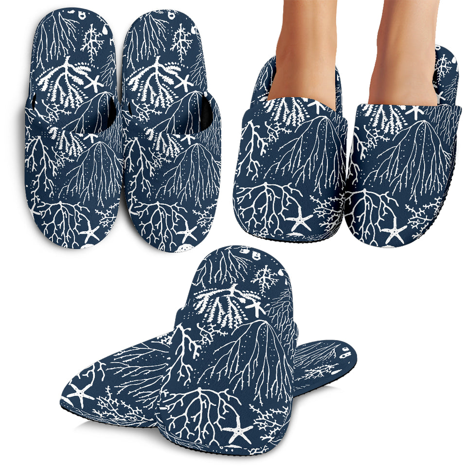 Coral Reef Pattern Print Design 05 Slippers