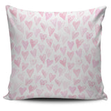 Watercolor Pink Heart Pattern Pillow Cover