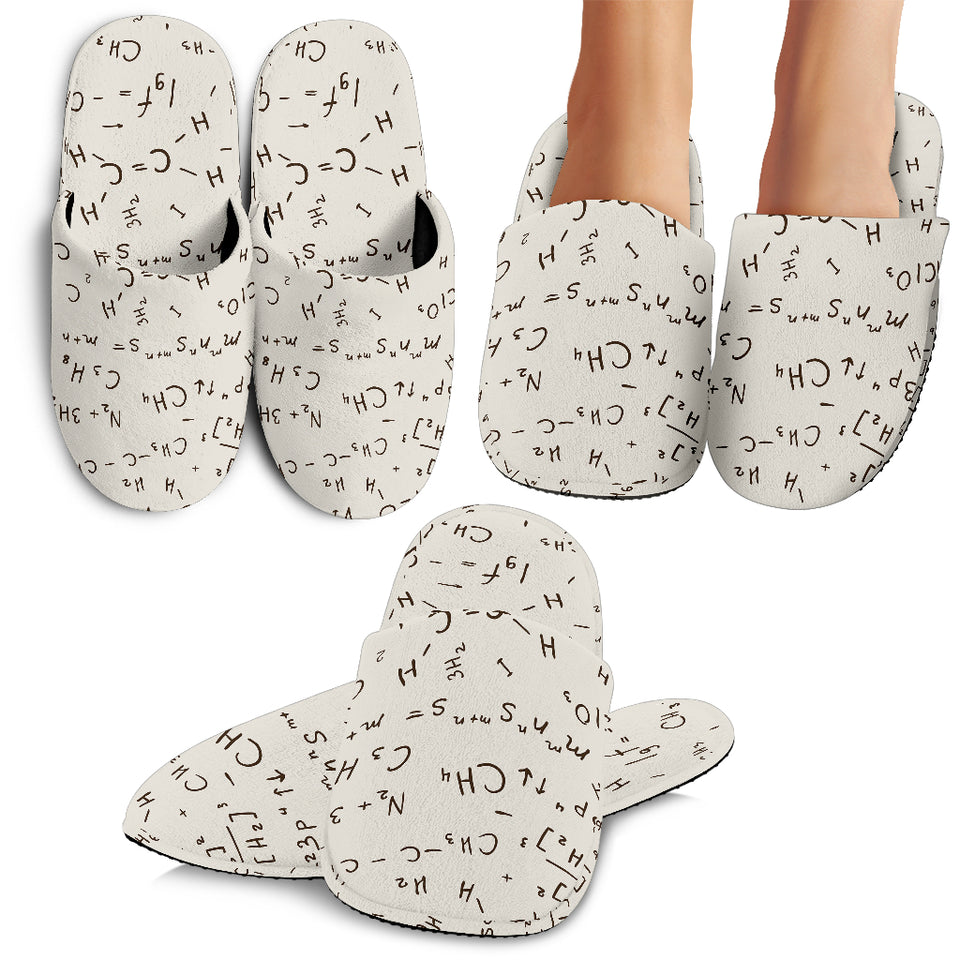 Chemistry Periodic Table Pattern Print Design 04 Slippers