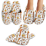 Giraffe Pattern Print Design 04 Slippers