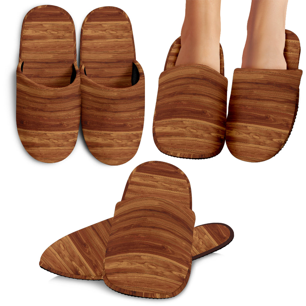 Wood Printed Pattern Print Design 04 Slippers